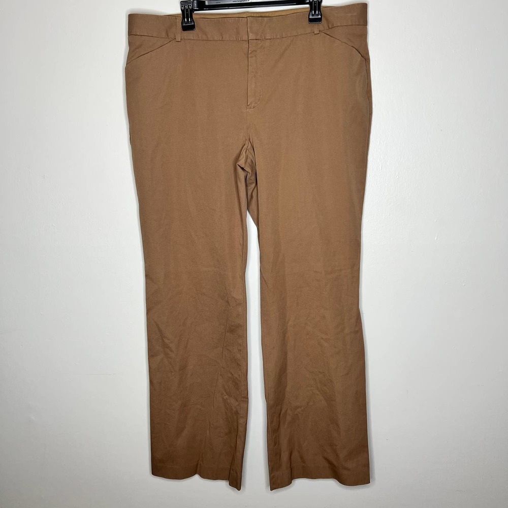 GAP Khakis Chino Pants 20L Tan High Rise Modern Fit Flare Stretch Flat Front